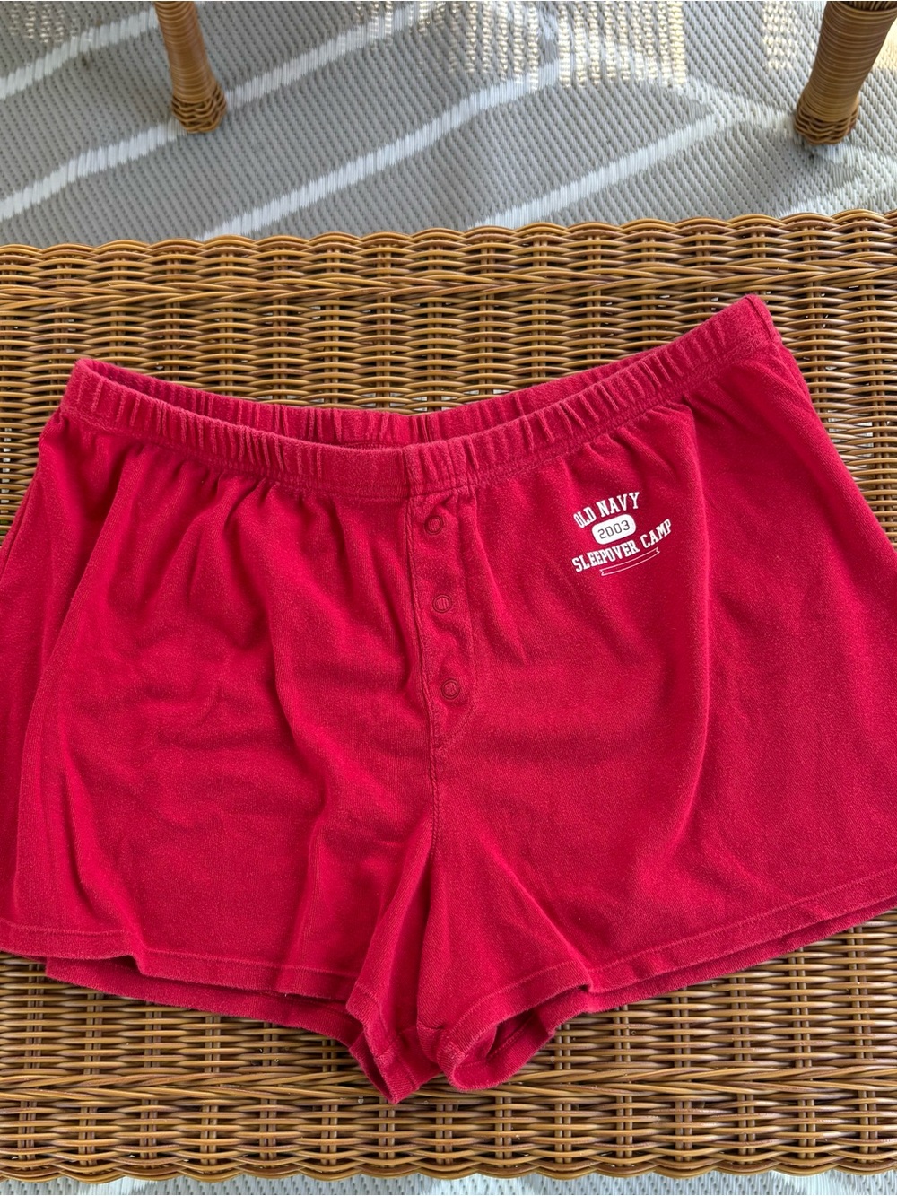 Vintage Y2K  Old Navy Red  Pajama Boxer Shorts From 2003 “Sleepover Collection “